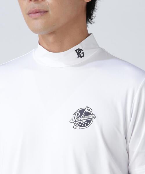 新品 パーリーゲイツ カノコ×天竺 半袖Relaxカットソー(5)サイズL/白 セール】【PEARLY GATES】ベアカノコ半袖ハイネックカットソー（T