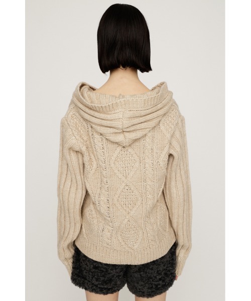 SLY（スライ）の「TOGGLE BUTTON CABLE KNIT C/D トグルボタン ケーブルニット カーデ 秋服 冬服（カーディガン/ボレロ・レディース・ライトブラック/グリーン/ベージュ・FREE）」の12枚目の写真