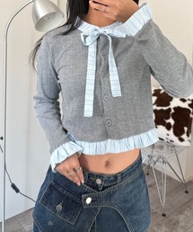 Nu（ニュー）の「【Nu】リボンタイ付きカーデカーディガン（カーディガン/ボレロ）」