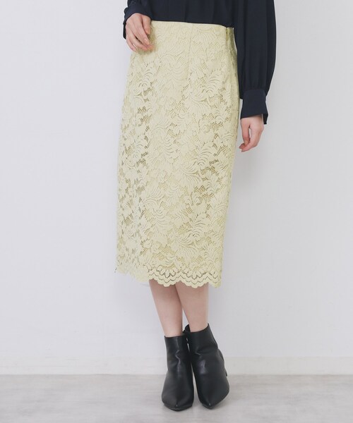 モールレースタイトスカート【洗濯機OK】（スカート）｜index