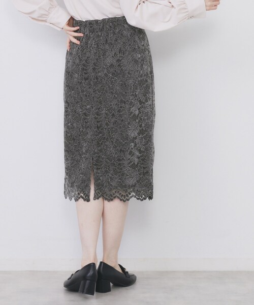 モールレースタイトスカート【洗濯機OK】（スカート）｜index