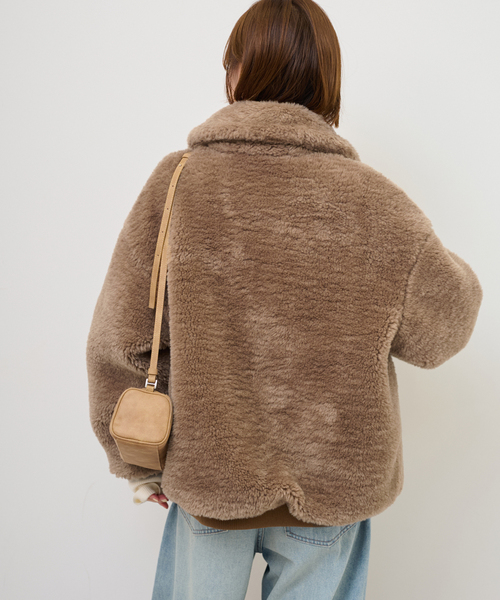 JOURNAL STANDARD relume（ジャーナルスタンダード　レリューム）の「ファーショートブルゾン（その他アウター・レディース・ブラウン系その他/チャコールグレー・FREE）」の11枚目の写真