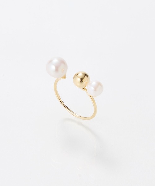 Phoebe（フィービィー）の「【金属アレルギー対応】ミックスドットリング/ニッケルフリー/パール（リング・レディース・イエローゴールド/シルバー・FREE）」の5枚目の写真
