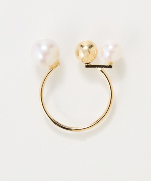 Phoebe（フィービィー）の「【金属アレルギー対応】ミックスドットリング/ニッケルフリー/パール（リング・レディース・イエローゴールド/シルバー・FREE）」の6枚目の写真