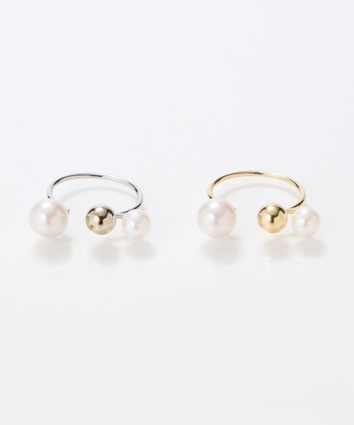 Phoebe（フィービィー）の「【金属アレルギー対応】ミックスドットリング/ニッケルフリー/パール（リング・レディース・イエローゴールド/シルバー・FREE）」の12枚目の写真