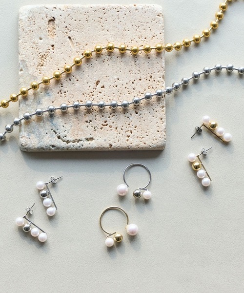 Phoebe（フィービィー）の「【金属アレルギー対応】ミックスドットリング/ニッケルフリー/パール（リング・レディース・イエローゴールド/シルバー・FREE）」の13枚目の写真