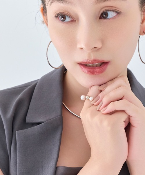 Phoebe（フィービィー）の「【金属アレルギー対応】ミックスドットリング/ニッケルフリー/パール（リング・レディース・イエローゴールド/シルバー・FREE）」の9枚目の写真