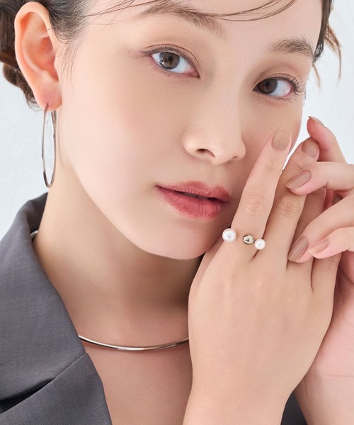 Phoebe（フィービィー）の「【金属アレルギー対応】ミックスドットリング/ニッケルフリー/パール（リング・レディース・イエローゴールド/シルバー・FREE）」の10枚目の写真