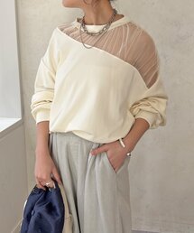 【WEB限定】シアー切替カットソー