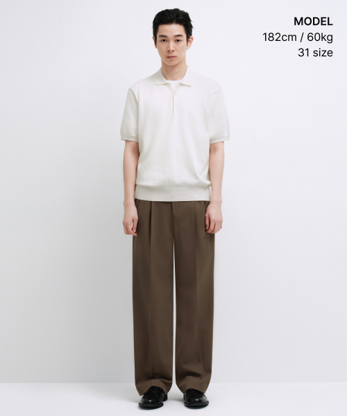 MUSINSA STANDARD（ムシンサスタンダード）の「リアルワイドヒドゥンバンディングスラックス[ブラウン]（スラックス・メンズ・その他・33/26/27/28/29/42/36/34/32/30/31/40/38）」の2枚目の写真