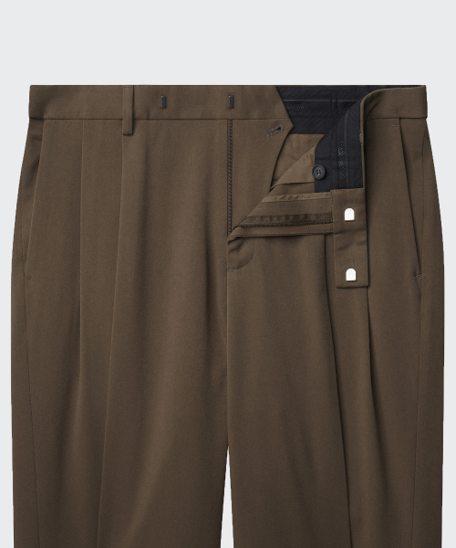 MUSINSA STANDARD（ムシンサスタンダード）の「リアルワイドヒドゥンバンディングスラックス[ブラウン]（スラックス・メンズ・その他・33/26/27/28/29/42/36/34/32/30/31/40/38）」の4枚目の写真