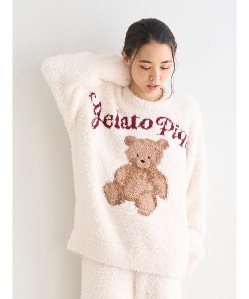 ジェラートピケ　ベア　ジャガートプルオーバー　ロングパンツ　セットアップ ONLINE限定】【HOLIDAY】ジェラートスノーベアジャガードプルオーバー