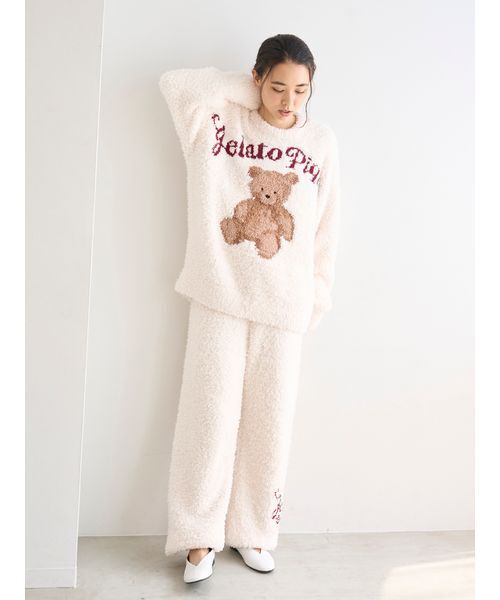 【ジェラートピケ】HOLIDAY ベアジャガードプルオーバー＆ロングパンツ ONLINE限定】【HOLIDAY】ジェラートスノーベアジャガードプルオーバー