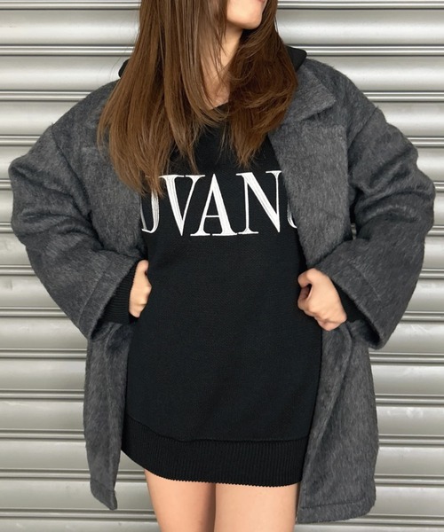 EGOIST（エゴイスト）の「シャギーダブルミドル丈コート（その他アウター・レディース・ダークグレー/ブラック・FREE）」の5枚目の写真