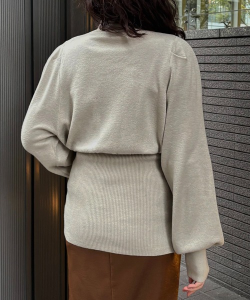 &g'aime(アンジェム)の「【&g'aime 】 ウエストボタンチュニック Waist-Buttoned Tunic(ニット/セーター・レディース・ブラック/アイボリー/チャコールグレー・FREE)」の10枚目の写真