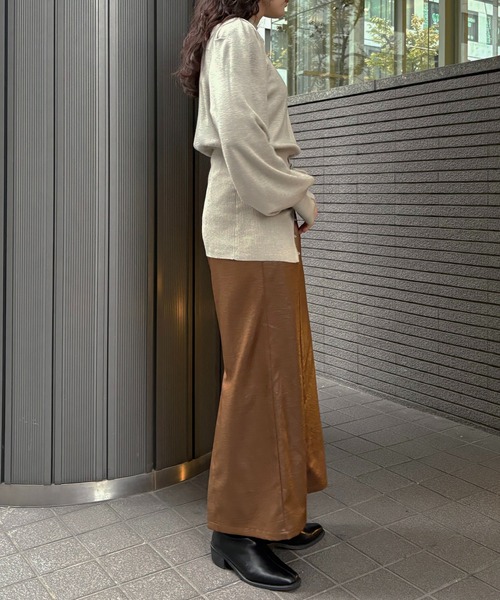 &g'aime(アンジェム)の「【&g'aime 】 ウエストボタンチュニック Waist-Buttoned Tunic(ニット/セーター・レディース・ブラック/アイボリー/チャコールグレー・FREE)」の13枚目の写真