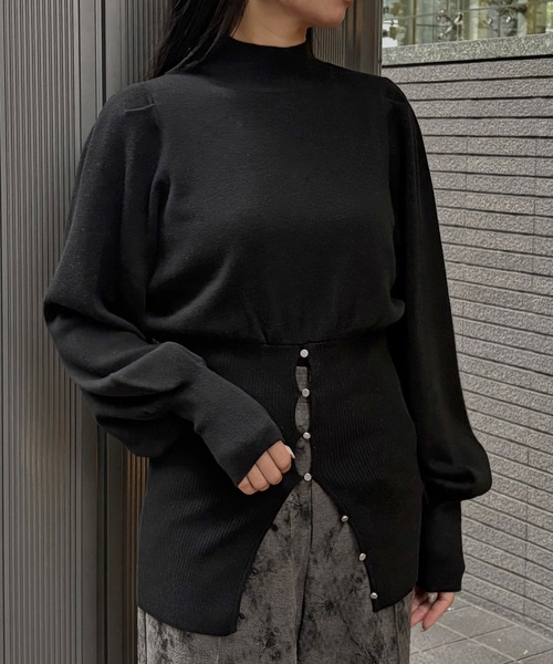&g'aime(アンジェム)の「【&g'aime 】 ウエストボタンチュニック Waist-Buttoned Tunic(ニット/セーター・レディース・ブラック/アイボリー/チャコールグレー・FREE)」の16枚目の写真