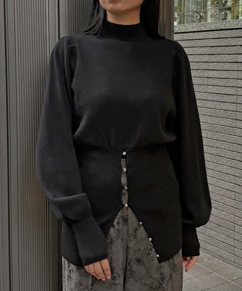 &g'aime(アンジェム)の「【&g'aime 】 ウエストボタンチュニック Waist-Buttoned Tunic(ニット/セーター・レディース・ブラック/アイボリー/チャコールグレー・FREE)」の17枚目の写真