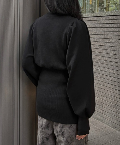 &g'aime(アンジェム)の「【&g'aime 】 ウエストボタンチュニック Waist-Buttoned Tunic(ニット/セーター・レディース・ブラック/アイボリー/チャコールグレー・FREE)」の20枚目の写真