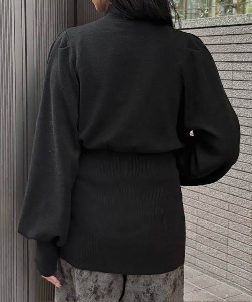 &g'aime(アンジェム)の「【&g'aime 】 ウエストボタンチュニック Waist-Buttoned Tunic(ニット/セーター・レディース・ブラック/アイボリー/チャコールグレー・FREE)」の21枚目の写真