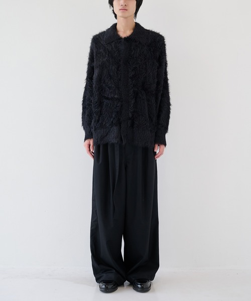 SHAREEF（シャリーフ）の「【SHAREEF】シャギーニットシャツ（シャツ/ブラウス・メンズ・ブラック/グレイッシュベージュ・1/2）」の3枚目の写真