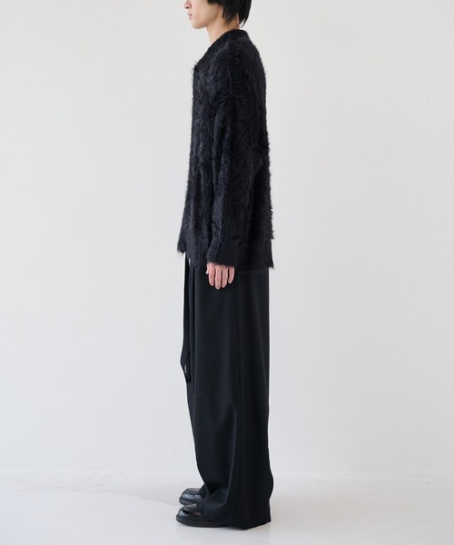 SHAREEF（シャリーフ）の「【SHAREEF】シャギーニットシャツ（シャツ/ブラウス・メンズ・ブラック/グレイッシュベージュ・1/2）」の4枚目の写真