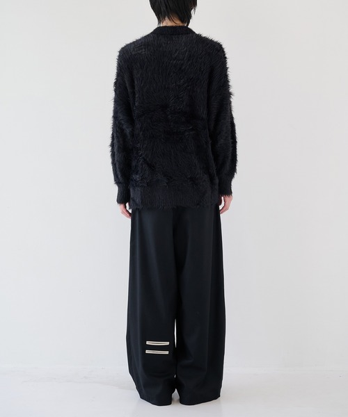 SHAREEF（シャリーフ）の「【SHAREEF】シャギーニットシャツ（シャツ/ブラウス・メンズ・ブラック/グレイッシュベージュ・1/2）」の5枚目の写真