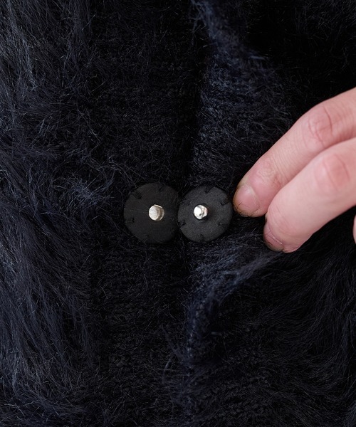 SHAREEF（シャリーフ）の「【SHAREEF】シャギーニットシャツ（シャツ/ブラウス・メンズ・ブラック/グレイッシュベージュ・1/2）」の7枚目の写真