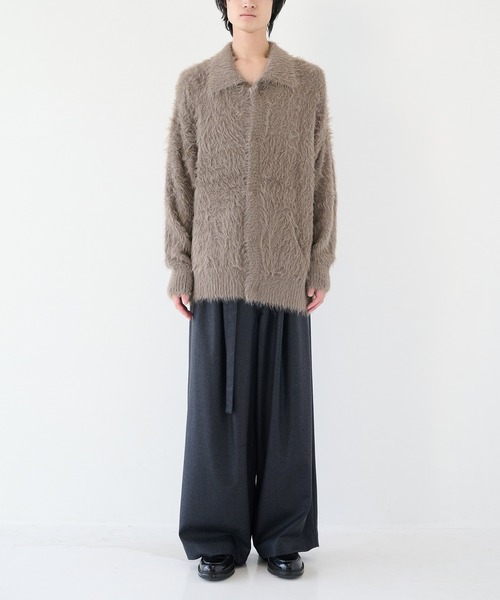 SHAREEF（シャリーフ）の「【SHAREEF】シャギーニットシャツ（シャツ/ブラウス・メンズ・ブラック/グレイッシュベージュ・1/2）」の8枚目の写真