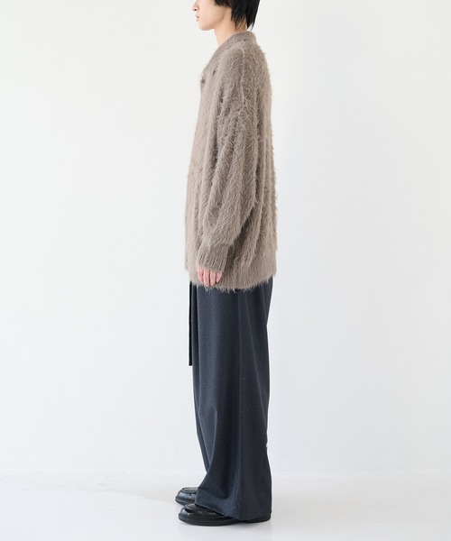 SHAREEF（シャリーフ）の「【SHAREEF】シャギーニットシャツ（シャツ/ブラウス・メンズ・ブラック/グレイッシュベージュ・1/2）」の9枚目の写真