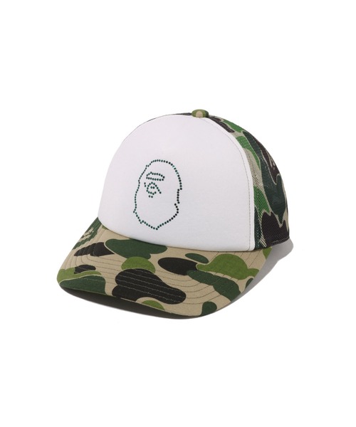 A BATHING APE（アベイシングエイプ）の「ABC CAMO CRYSTAL STONE MESH CAP（キャップ・レディース・ピンク/グリーン/ブルー・FREE）」の2枚目の写真