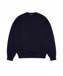 FABULOUS ARCHIVE（ファビュラスアーカイブ）の「ユニセックス クルーネック ケーブルニット ネイビー(FCD1KT207M)（ニット/セーター）」