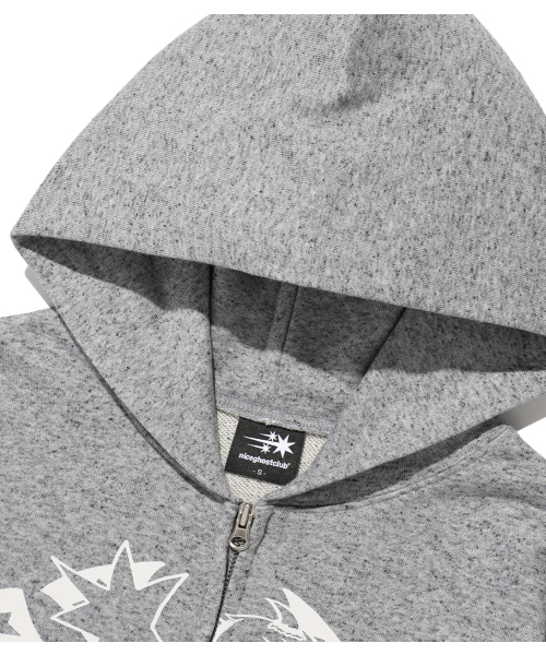 NICE GHOST CLUB(ナイスゴーストクラブ)の「CHAOS GIRL HOODIE ZIPUP_CHARCOAL(NG2FFUM481A)(パーカー・レディース・チャコール・SMALL/MEDIUM)」の3枚目の写真
