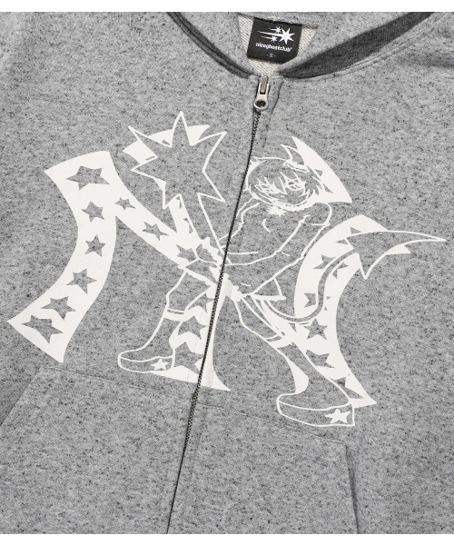 NICE GHOST CLUB(ナイスゴーストクラブ)の「CHAOS GIRL HOODIE ZIPUP_CHARCOAL(NG2FFUM481A)(パーカー・レディース・チャコール・SMALL/MEDIUM)」の4枚目の写真