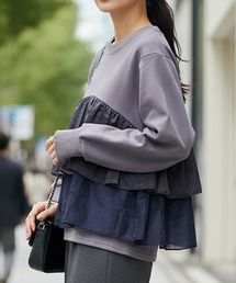 Muscat（マスカット）の「チュールペプラムレイヤードトップス（スウェット）」