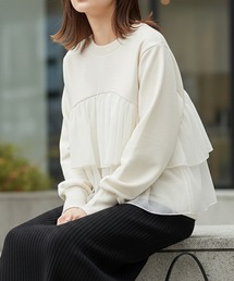 Muscat（マスカット）の「チュールペプラムレイヤードトップス（スウェット）」