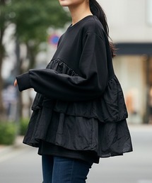 Muscat（マスカット）の「チュールペプラムレイヤードトップス（スウェット）」