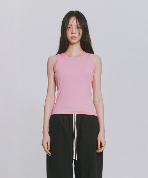 MONOPHOBIA(モノフォビア)の「COTTON CROP SLEEVELESS PINK(Tシャツ/カットソー・レディース・その他・MEDIUM)」の1枚目の写真