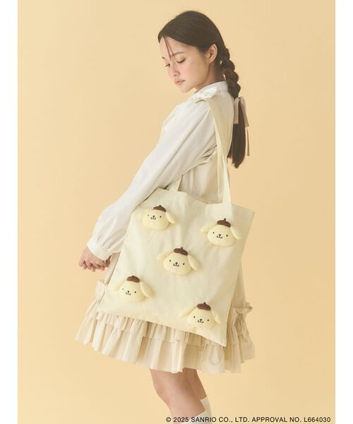 merry jenny（メリージェニー）の「もこもこポムポムプリントート（トートバッグ・レディース・イエロー・FREE）」の11枚目の写真