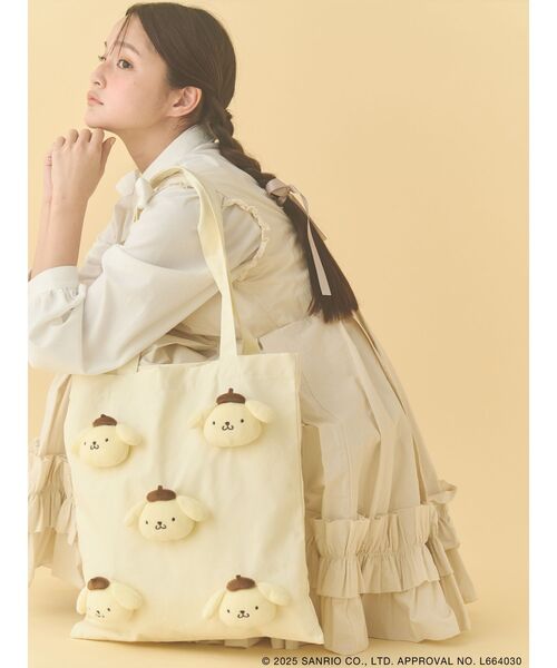 merry jenny（メリージェニー）の「もこもこポムポムプリントート（トートバッグ・レディース・イエロー・FREE）」の13枚目の写真