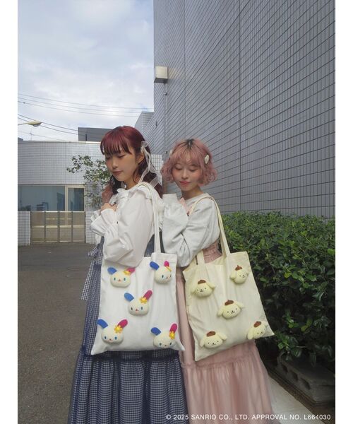 merry jenny（メリージェニー）の「もこもこポムポムプリントート（トートバッグ・レディース・イエロー・FREE）」の5枚目の写真