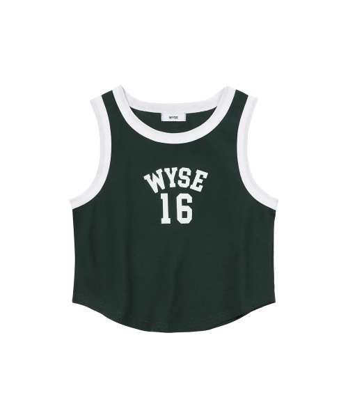WYSE(ワイズ)の「シックスティーンコンビクロップノースリーブTシャツ(グリーン)(Tシャツ/カットソー・レディース・その他・FREE)」の1枚目の写真