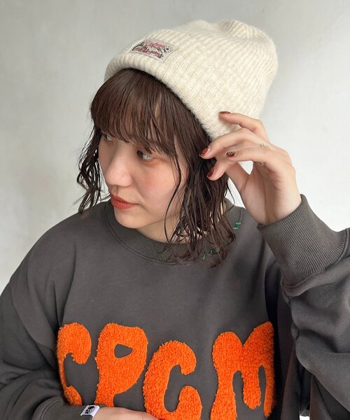 CPCM（シーピーシーエム）の「MIX糸ニット帽（キャップ・レディース・ベージュ/チャコールグレー/レッド/アイボリー・FREE）」の5枚目の写真