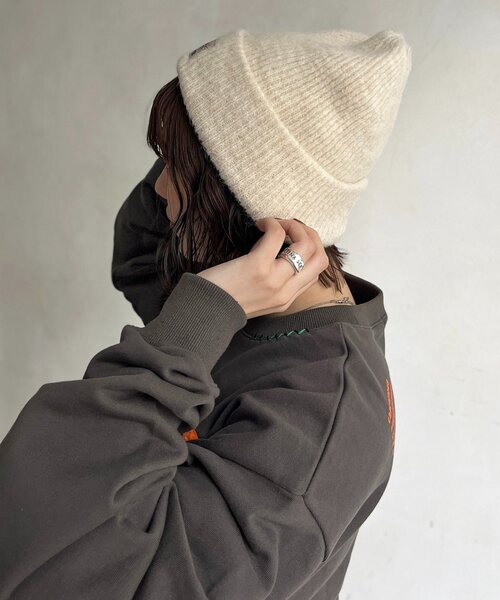 CPCM（シーピーシーエム）の「MIX糸ニット帽（キャップ・レディース・ベージュ/チャコールグレー/レッド/アイボリー・FREE）」の6枚目の写真