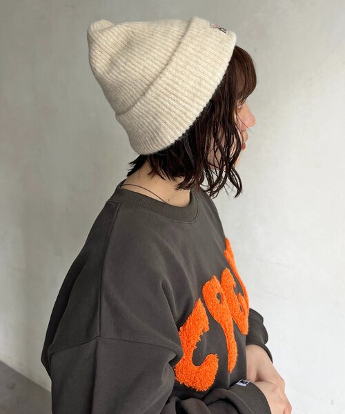 CPCM（シーピーシーエム）の「MIX糸ニット帽（キャップ・レディース・ベージュ/チャコールグレー/レッド/アイボリー・FREE）」の8枚目の写真