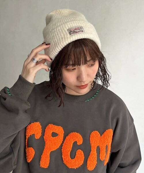 CPCM（シーピーシーエム）の「MIX糸ニット帽（キャップ・レディース・ベージュ/チャコールグレー/レッド/アイボリー・FREE）」の9枚目の写真