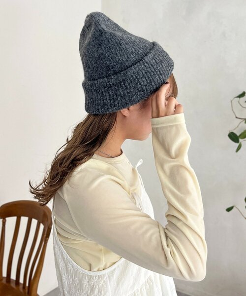 CPCM（シーピーシーエム）の「MIX糸ニット帽（キャップ・レディース・ベージュ/チャコールグレー/レッド/アイボリー・FREE）」の16枚目の写真