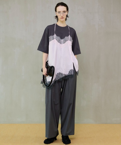 MAISON SPECIAL（メゾンスペシャル）の「【PRE-ORDER】Lace Docking Layered TEE/レースドッキングレイヤードTEE（Tシャツ/カットソー・レディース・ホワイト/チャコールグレー/マルチ・FREE）」の11枚目の写真