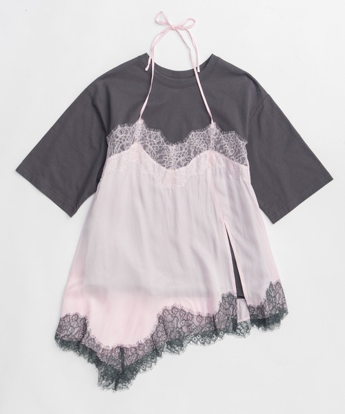 MAISON SPECIAL（メゾンスペシャル）の「【PRE-ORDER】Lace Docking Layered TEE/レースドッキングレイヤードTEE（Tシャツ/カットソー・レディース・ホワイト/チャコールグレー/マルチ・FREE）」の19枚目の写真