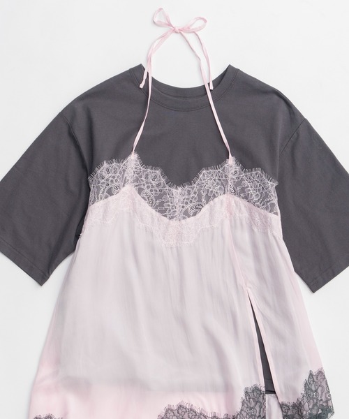 MAISON SPECIAL（メゾンスペシャル）の「【PRE-ORDER】Lace Docking Layered TEE/レースドッキングレイヤードTEE（Tシャツ/カットソー・レディース・ホワイト/チャコールグレー/マルチ・FREE）」の20枚目の写真